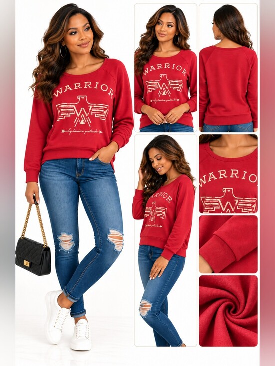 Danica Patrick Sweaters - Danica Patrick Warrior Red Graphic Sweatshirt | Racing Inspired Pullover